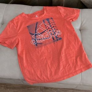 Boys Orange Adidas Dri Fit T Shirt